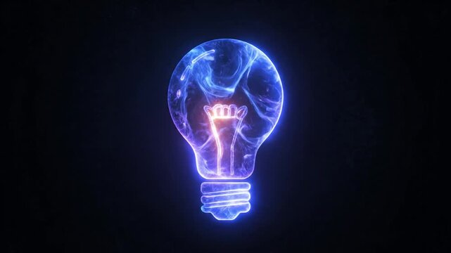 Glowing lightbulb concept