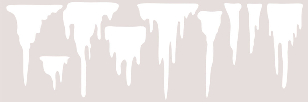 simple icicle set in doodle style in vector. Elements for decoration design background backdrop wallpaper banner