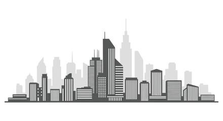 Obraz premium Modern city skyline with sleek skyscrapers and urban landscape.