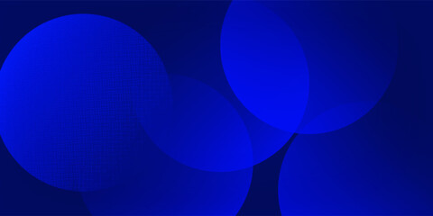 Dark Blue Abstract Background with Circles and Halftone Gradient Design. vector illustration