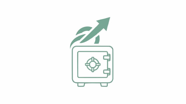 Safe Deposit Box with Rising Arrow Symbol.