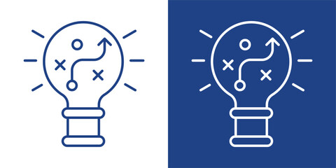 Strategy Blue And White Icon Style Collection