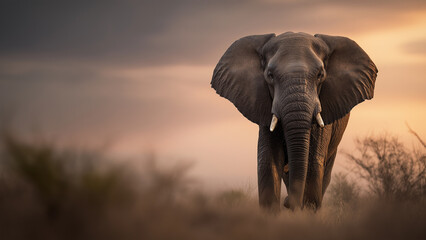 African Elephant at Sunset © Media Bucket