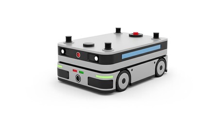 Autonomous mobile robot vehicle isolated on white background