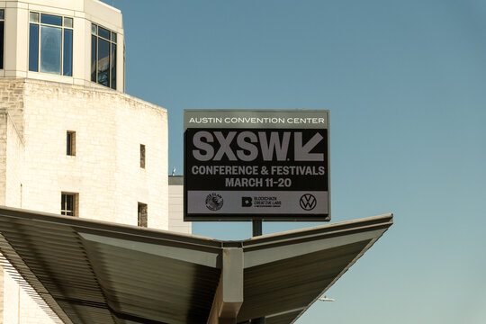 Digital sign for SXSW Conference and Festivals at the former Austin Convention Center
