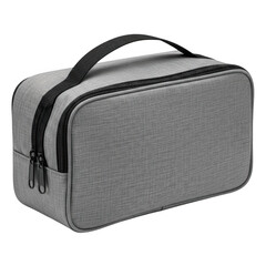 Naklejka premium Grey travel bag with black zipper and handle