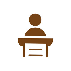 Fototapeta premium Business Icons – Lecturer Presentation Symbol / 講師プレゼンテーションのビジネス用UIアイコン
