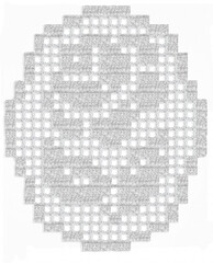 Fototapeta premium Lace Rose Collection: White Rose A, Transparent background, Romantic, Vintage sticker, Fabric Art, Crochet and knit pixel art sticker