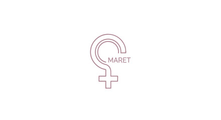 Female Symbol with Maret Text Inside.