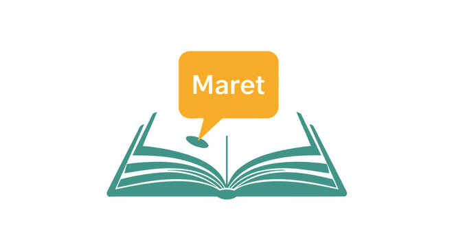Open Book with Speech Bubble Maret.