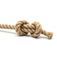 Fototapeta premium Close-up of a secure rope knot on a sturdy brown cord