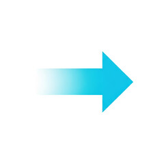 bold 2d geometric arrow graphic, centered on a transparent background, utilizing a smooth cyan gradient suggesting speed and movement. concept of efficiency and progress