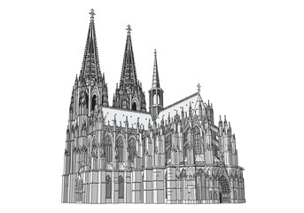 Fototapeta premium Gothic cathedral architecture stone building.