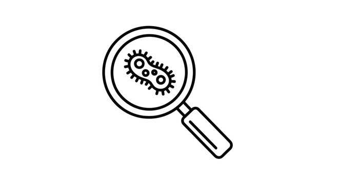 Microscopic Bacteria Cell Magnified Under a Magnifying Glass