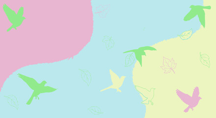 Naklejka premium Colorful Butterflies Flying in Pastel Colors.