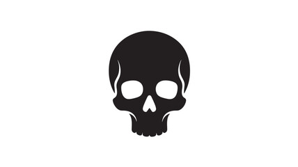 Fototapeta premium Human Skull Silhouette Dark Simple Illustration for Halloween Design isolated on a transparent background