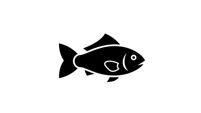 Black Fish Silhouette in Simple Modern Design with for Logo Icon isolated on a transparent background