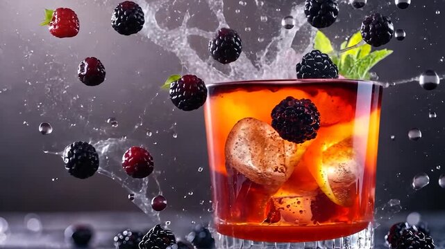 Splash of Berries into a Drink