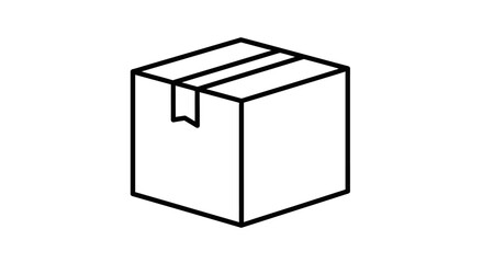 Isometric cardboard box illustration for delivery and packaging concept