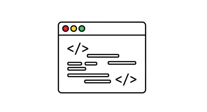Abstract computer coding illustration on a white background concept design