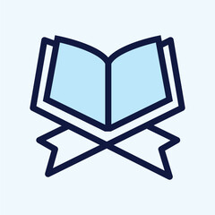 Open Holy Quran Book on Wooden Stand Rekal for Religious Study