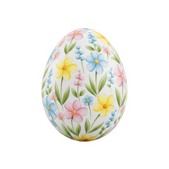 A beautifully decorated easter egg with floral patterns and pastel colors.
