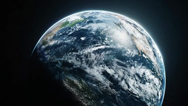宇宙空間に浮かぶ青い地球｜壮大なイメージ動画
