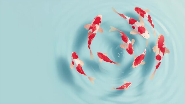 鯉の和風イラスト背景の動画｜夏の涼感・お中元・残暑見舞い用素材