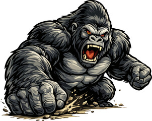 angry gorilla vector illustration © Daus