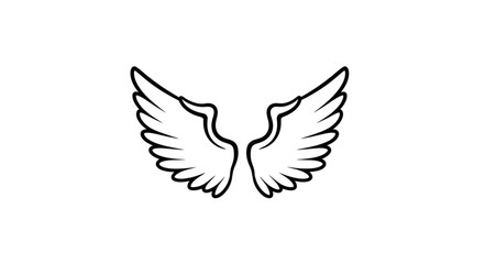 Obraz premium Simple Hand Drawn Pair of Angel Wings Illustration.
