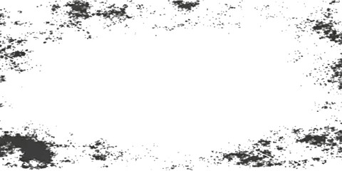 Vintage black ink splash and grunge floral border design featuring dirty paint splatter texture and paper stains for an artistic vector frame illustration