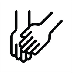 Fototapeta premium Handshake Icon - Islamic Brotherhood and Peace Outline