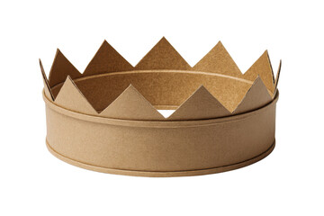 Cardboard crown with pointed peaks on a black background craft king, Png, Isolated on Transparent Background, Cut Out