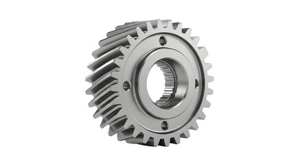 Helical Gear on Black Background - 3D Rendering