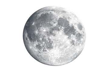 Naklejka premium Exploring the detailed surface of the moon with visible craters, providing a celestial body isolated for various design applications
