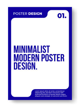 Modern Corporate Poster Template in Electric Blue, Clean Minimalist Layout for Business Events