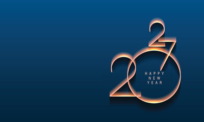 Elegant 2027 New Year Typography with Sparkle Effect