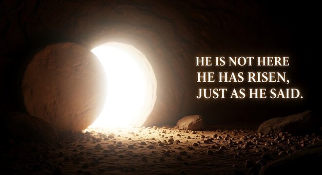 Easter resurrection sunrise empty tomb religious easter morning light