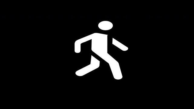 white Pictogram Person concept icon animation with alpha channel