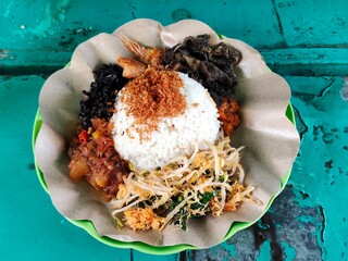 Nasi Campur Madura With Side Dishes