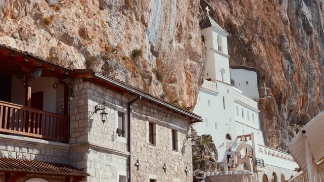 Ostrog monastery in Montenegro in autumn