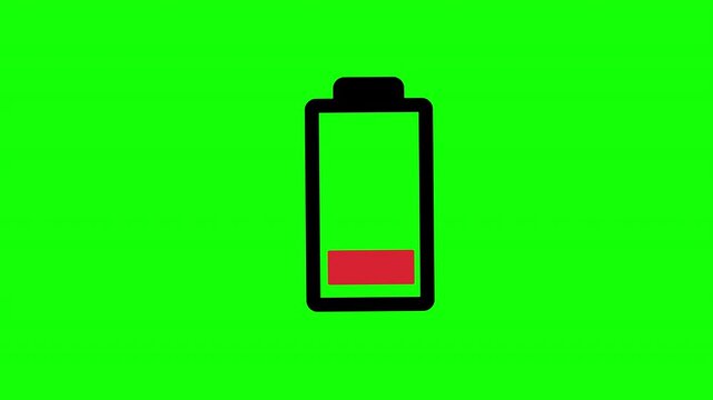 Battery charge indicator charge power. Battery charge from high to low animation with alpha channel