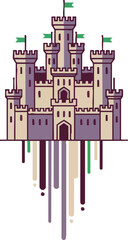 Obraz premium Stylized Medieval Fairytale Castle Illustration Vector