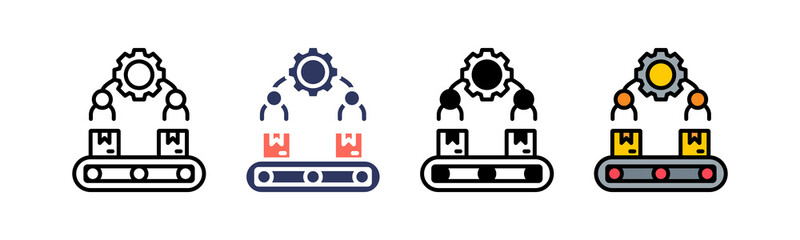 Naklejka premium Manufacturing Process Icon Multiple Style