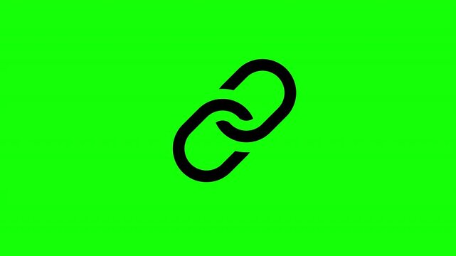 Link icon. Hyperlink chain symbol concept icon animation with alpha channel