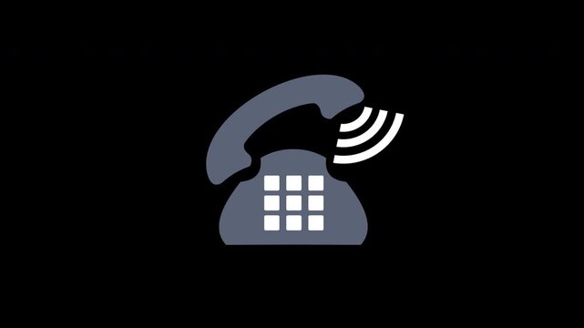 Ringing phone icon. Phone sign. Contact us. animation with alpha channel