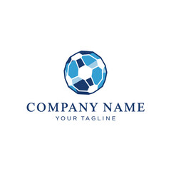 Obraz premium Modern Geometric Soccer Ball Logo Design.