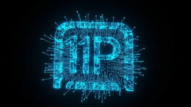 Glowing Digital Circuit Board With 11p In Neon Blue Against Black Background Technology Digital Concepts Good For Modern Tech-related Designs