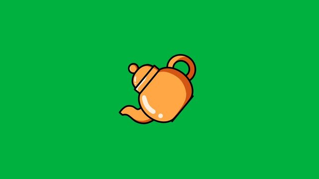 Green screen animation of a teapot dripping water