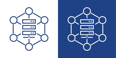 Connectivity Blue And White Icon Style Collection